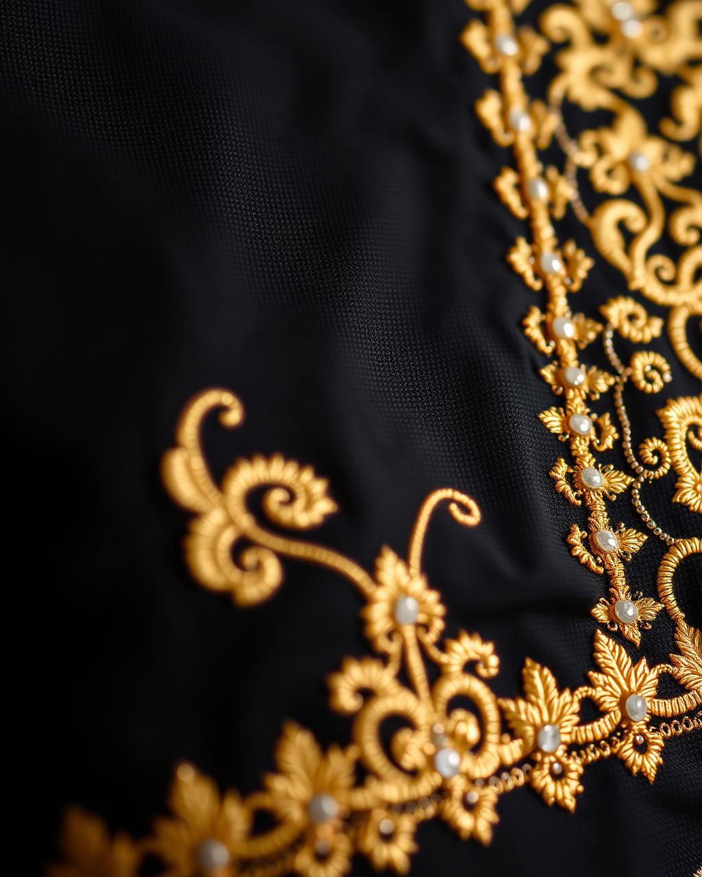 Gold embroidery detail